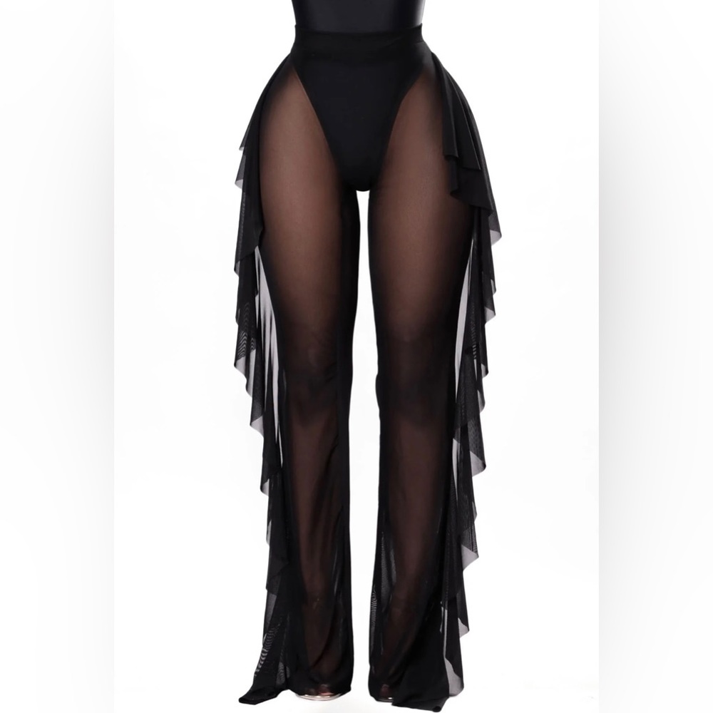 Sunshine See Through Cover Up Pants - Black